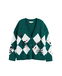 Chinti & Parker Women's Wool Cashmere Peanuts Poker Cardigan