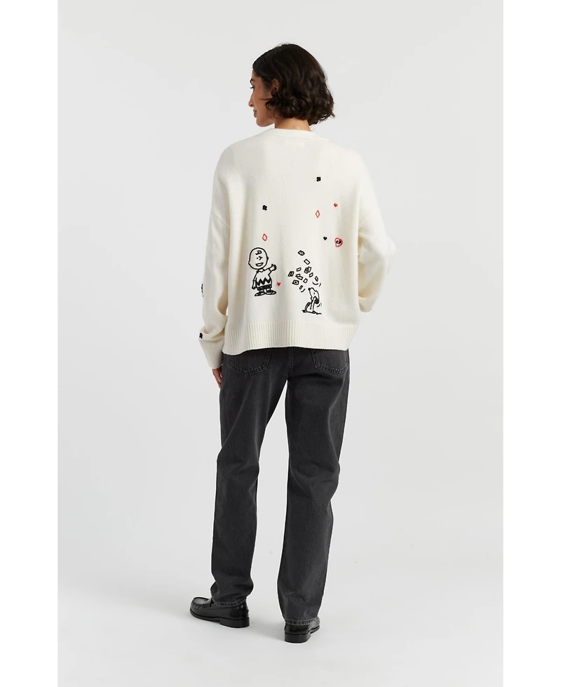 Chinti & Parker Women's Wool Cashmere Peanuts Poker Cardigan