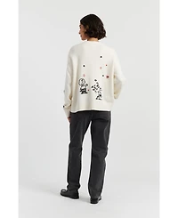 Chinti & Parker Women's Wool Cashmere Peanuts Poker Cardigan