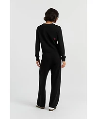 Chinti & Parker Women's Wool Cashmere Snoopy Charlie Brown Cardigan