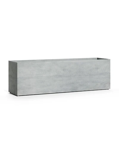 Cosapots Lonno Long Rectangular Planter - Brown Stone Finish