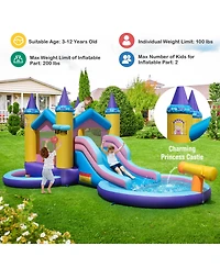 Gymax Kids Inflatable Water Slide w/ Slide Splash Pool Water Cannon Blower Excluded