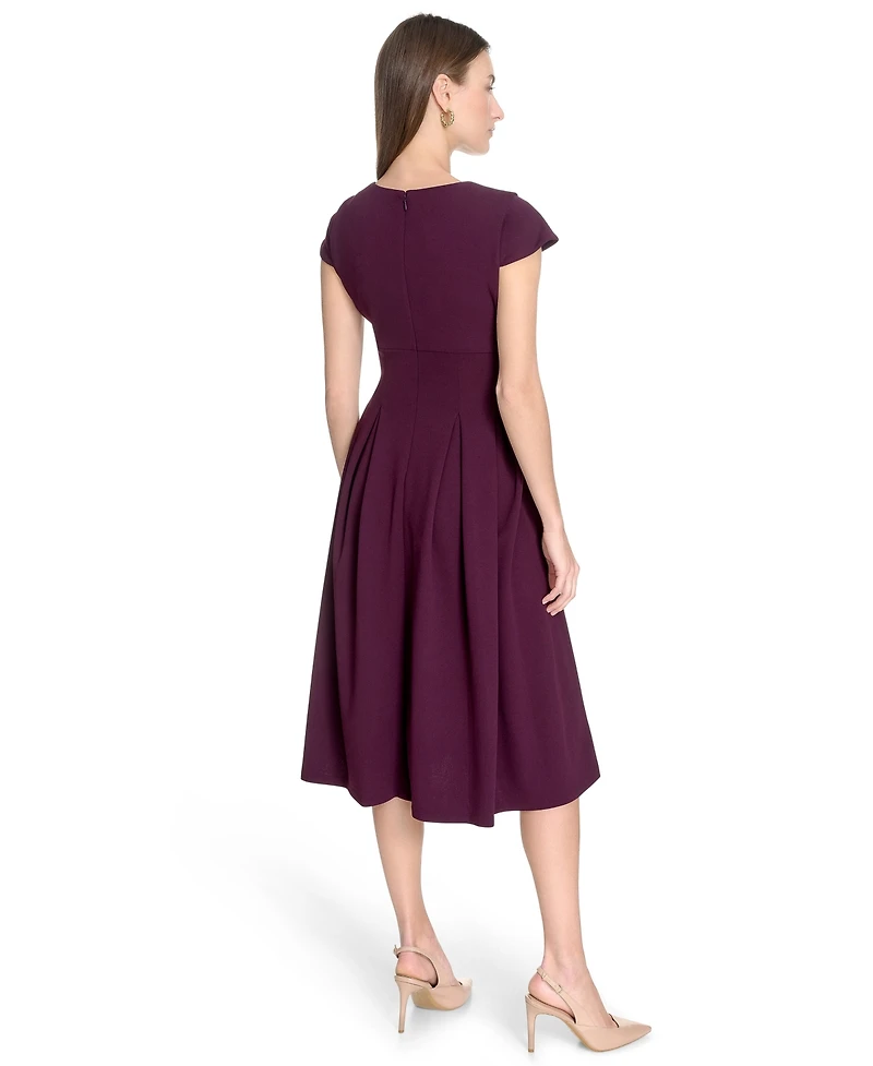 Calvin Klein Women's Scuba Crepe Square-Neck Fit & Flair Dress