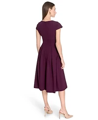 Calvin Klein Women's Scuba Crepe Square-Neck Fit & Flair Dress