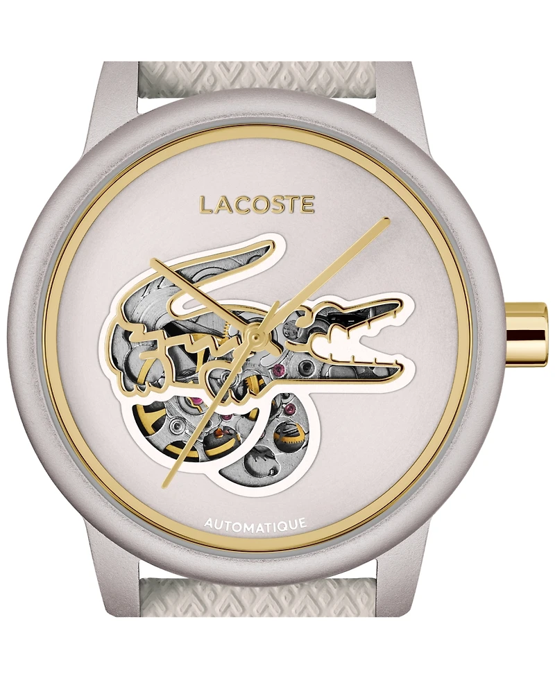 Lacoste Women's Automatic Platinum Leather Strap Watch, 38mm