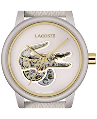 Lacoste Women's Automatic Platinum Leather Strap Watch, 38mm