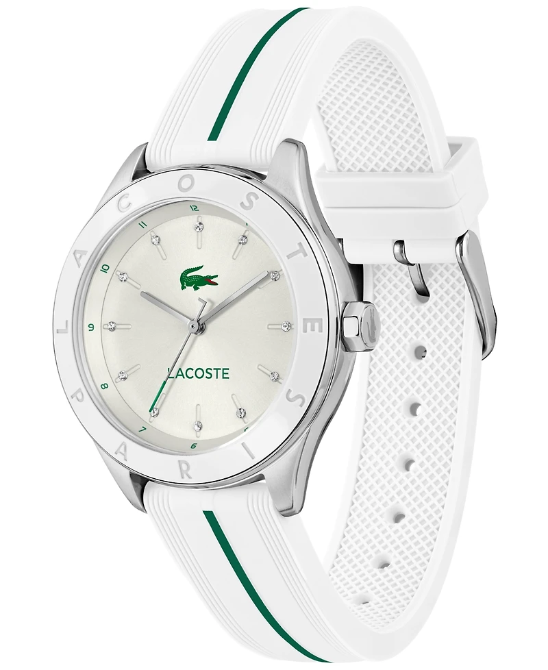Lacoste Women's Billie White Silicone Strap Watch, 36mm