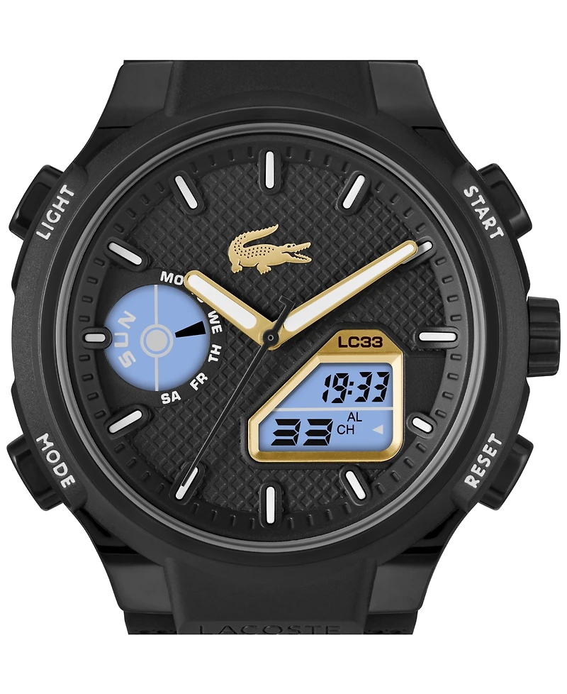 Lacoste Men's LC33 Black Silicone Strap Watch