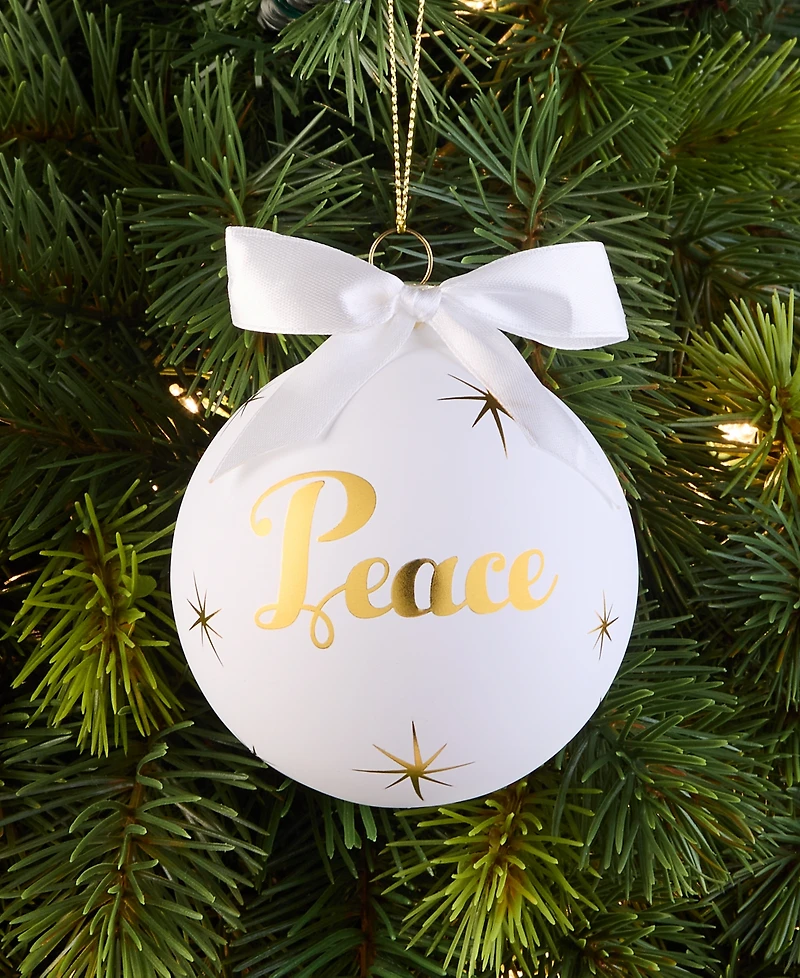 Holiday Lane Blessed Glass Peace 2025 Ball Ornament, Macy's Exclusive