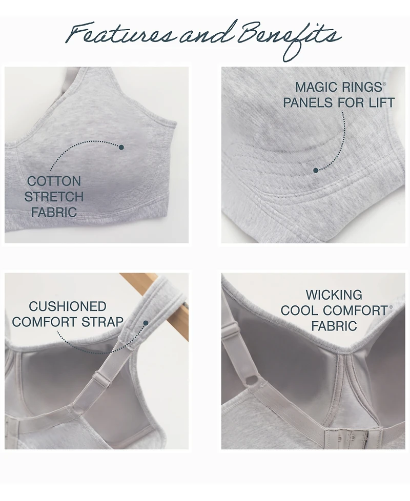 Playtex 18 Hour Ultimate Lift Cotton Wireless Bra US474C, Online Only