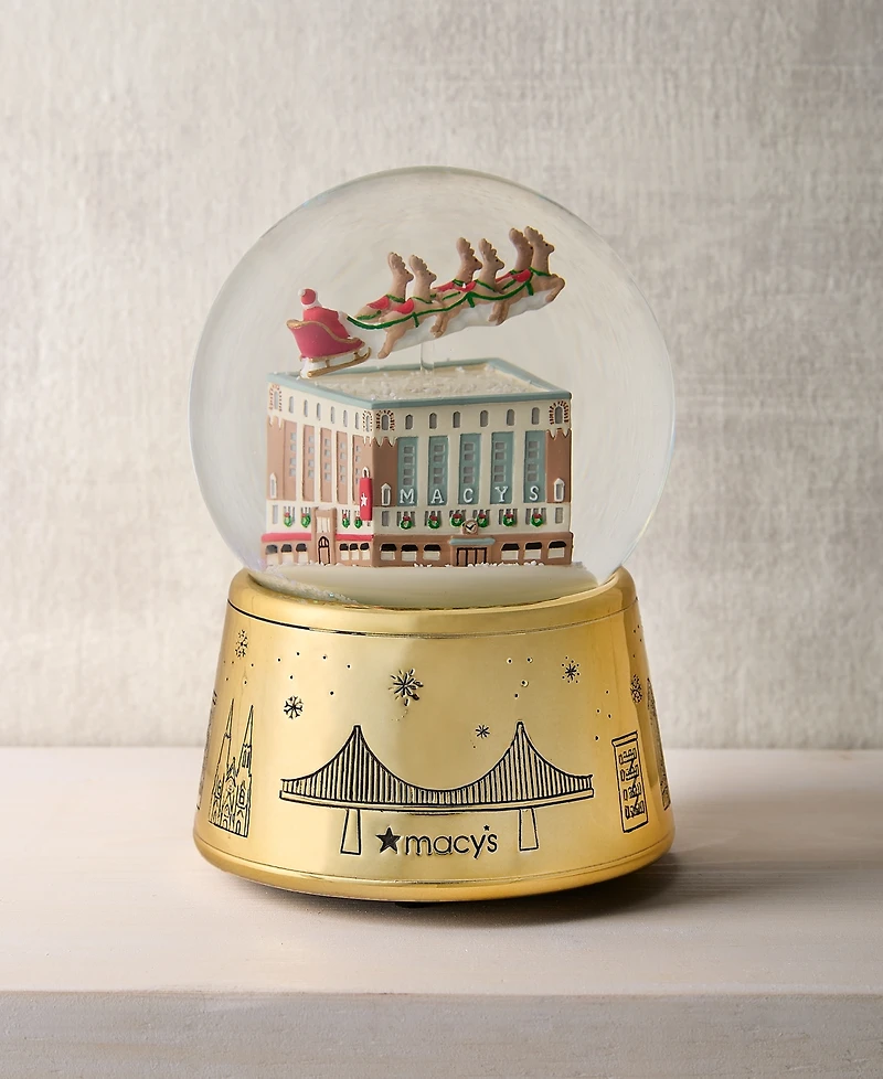 Holiday Lane Heritage Gold New York City Macy's Snow Globe, Macy's Exclusive