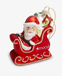 Holiday Lane Macy's Glass Santa's Sleigh Ornament, Macy's Exclusive