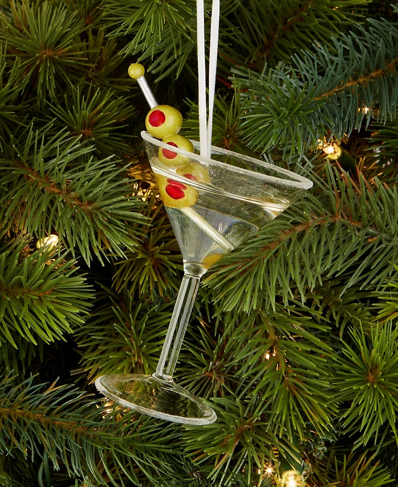 Holiday Lane Spirits Glass Martini Ornament, Macy's Exclusive