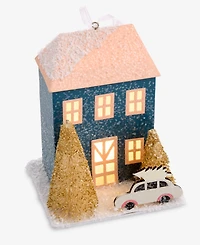 Holiday Lane Led Paper Blue House Ornament, Macy's Exclusive
