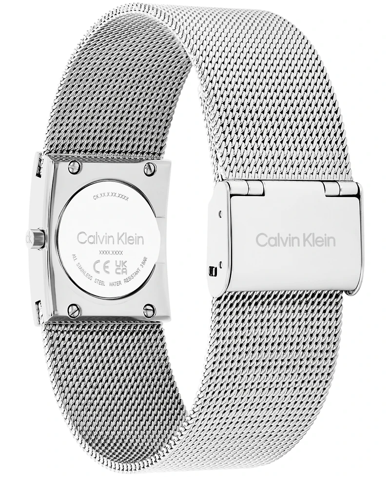 Calvin Klein Women's Ck Pulse Silver Tone Stainless Steel Mesh Bracelet Watch 21.5mm