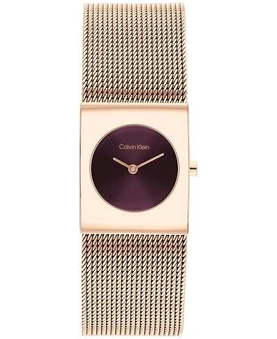 Calvin Klein Women's Ck Pulse Rose Gold Tone Stainless Steel Mesh Bracelet Watch 21.5mm