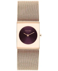 Calvin Klein Women's Ck Pulse Rose Gold Tone Stainless Steel Mesh Bracelet Watch 21.5mm