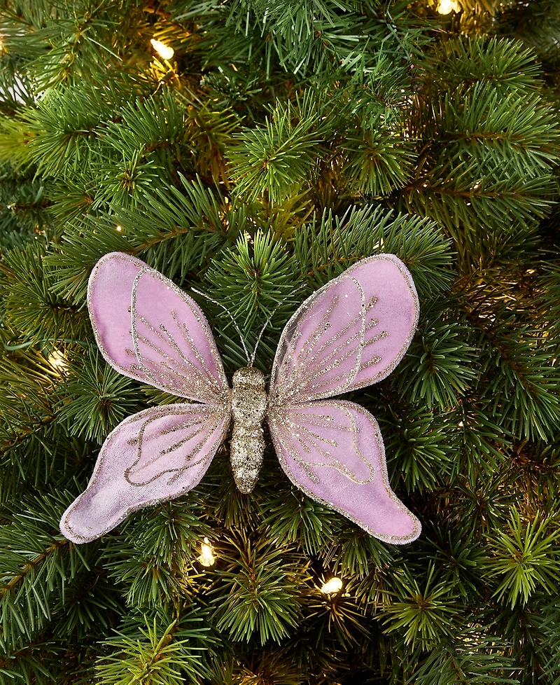 Holiday Lane Enchanted Forest Purple Glitter Butterfly Ornament, Macy's Exclusive