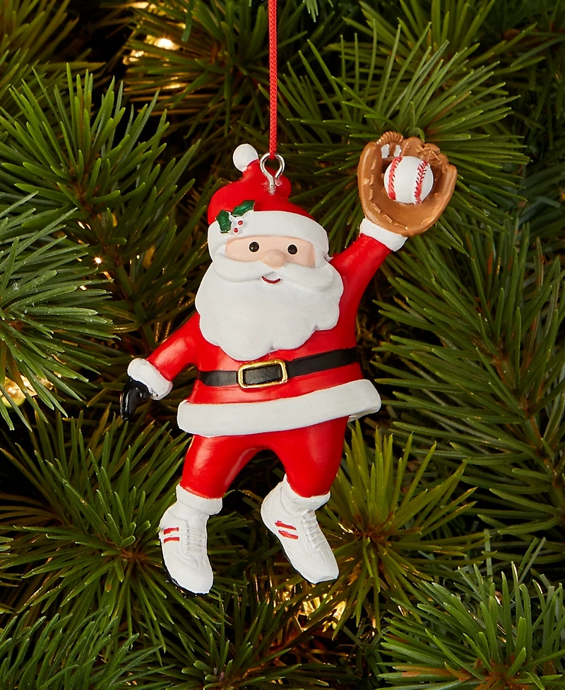 Holiday Lane Sports Baseball Santa Ornament, Macy's Exclusive