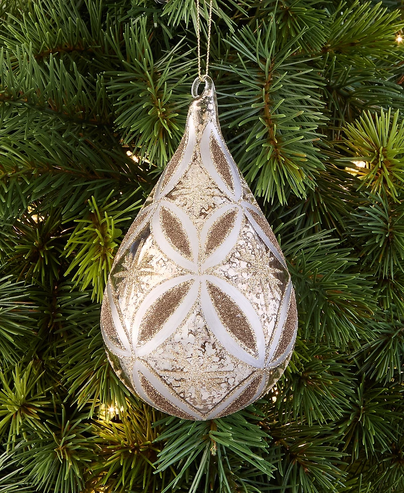Holiday Lane Blessed Gold-Tone Glass Drop Ornament, Macy's Exclusive