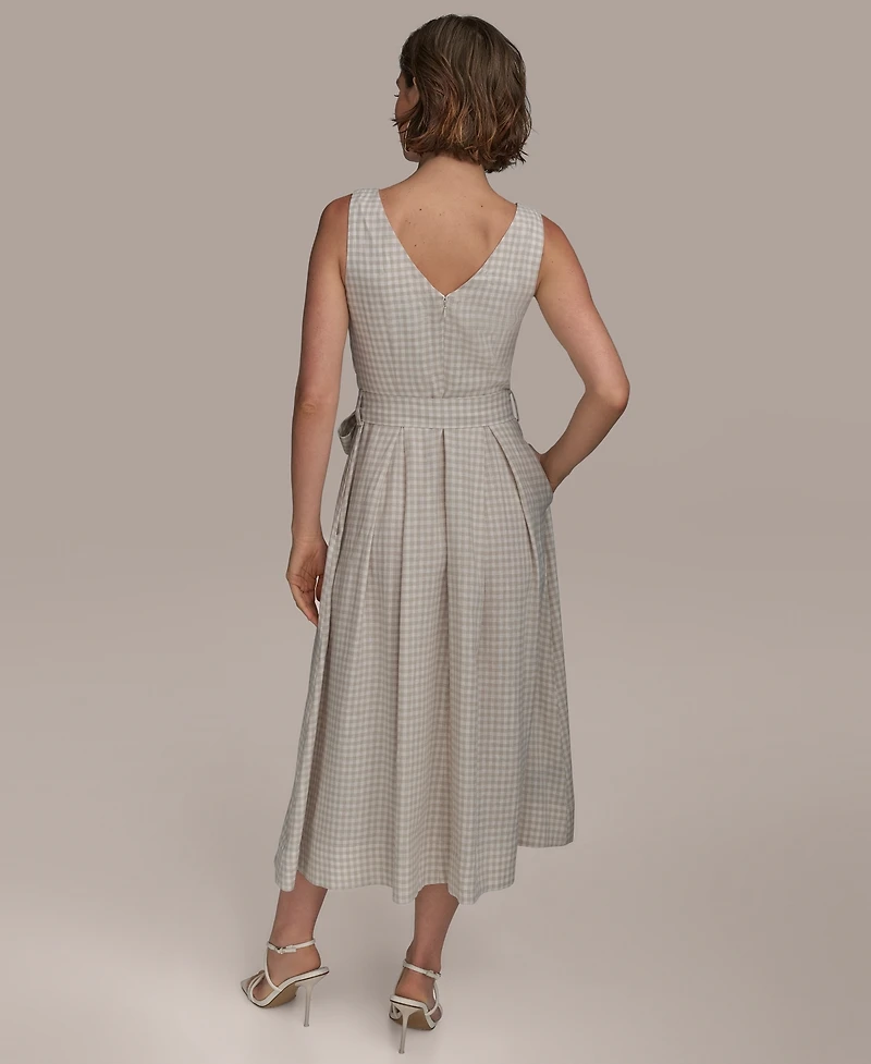 Donna Karan New York Women's Sleeveless V-Neck Midi Dress