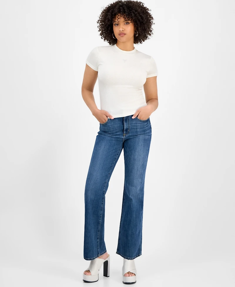 Guess Women's Licia Short-Sleeve Mock-Neck Top