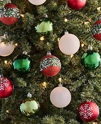 Holiday Lane Heritage Set of 30 Shatterproof Red, Green & White Ball Ornaments, Macy's Exclusive