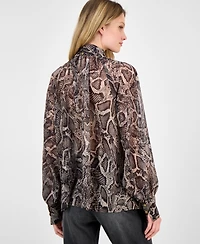 Guess Women's Audrine Printed Tie-Neck Blouse