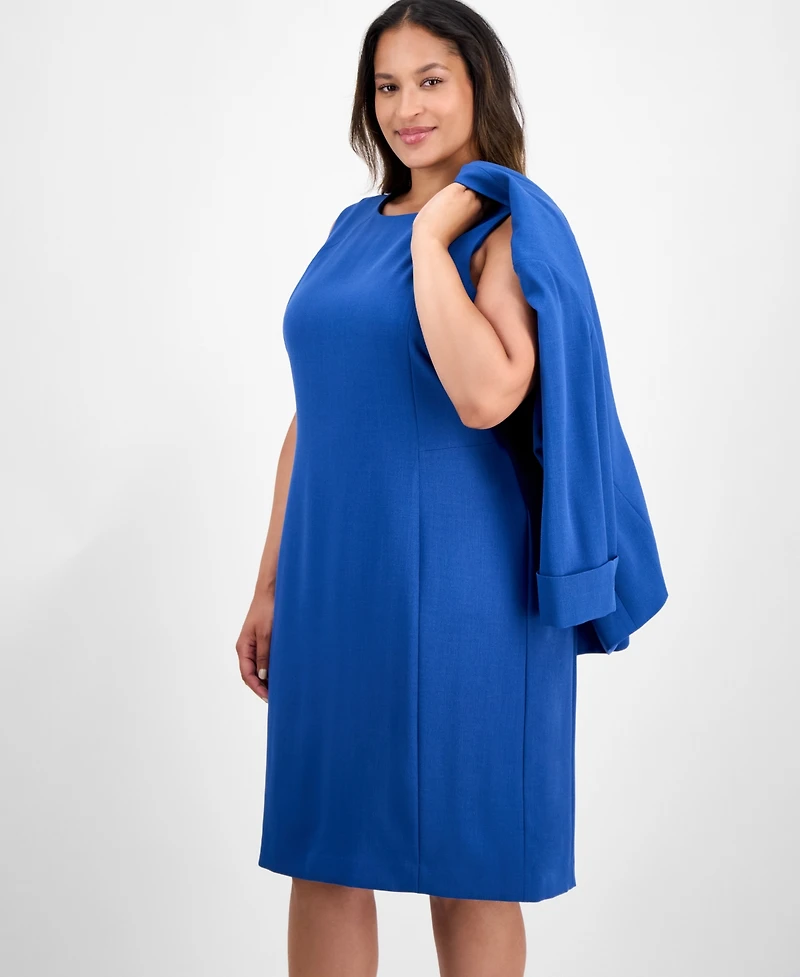 Kasper Plus Stretch Crepe Sheath Dress