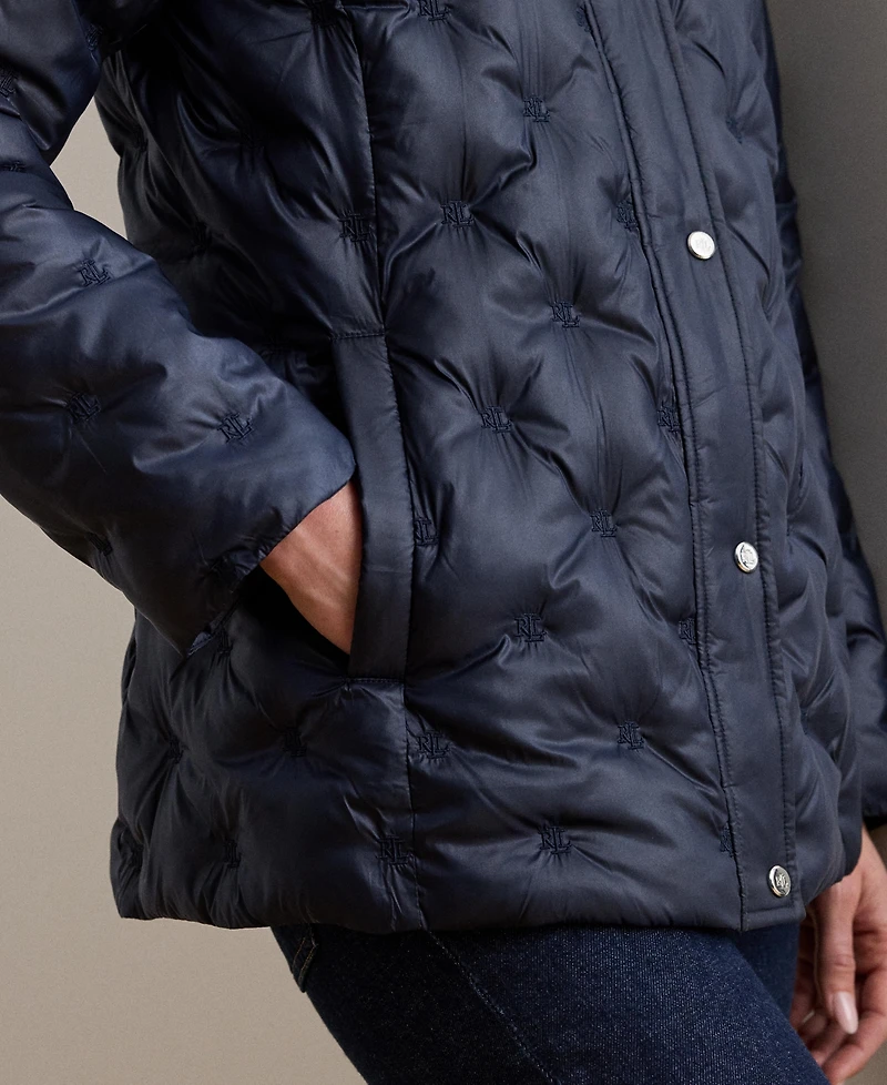 Lauren Ralph Women's Embroidered Puffer Coat