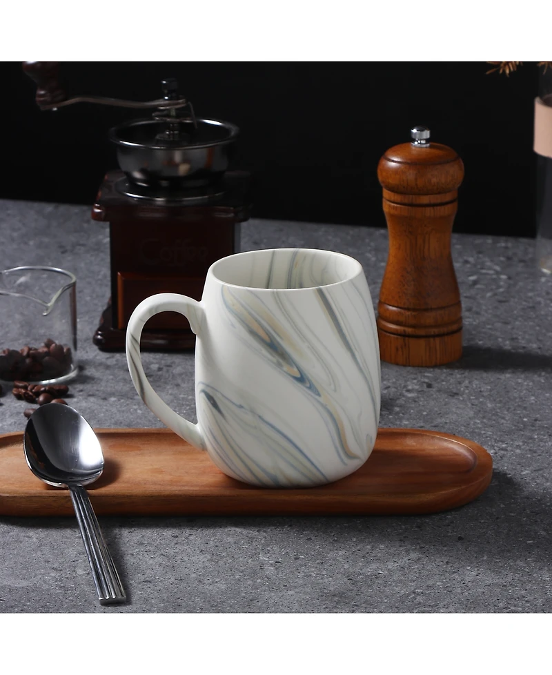 Lorren Home Trends Marble Pattern Mugs, Set of 4