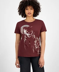 Guess Women's Panther Moon Studded Easy T-Shirt