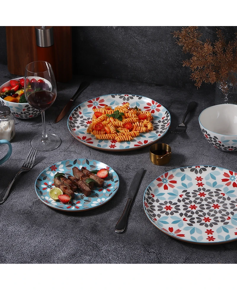 Lorren Home Trends Floral 12-Pc. Dinnerware Set