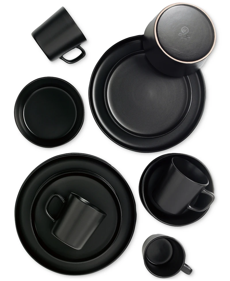 Lorren Home Trends Black 16-Pc. Dinnerware Set, Service for 4