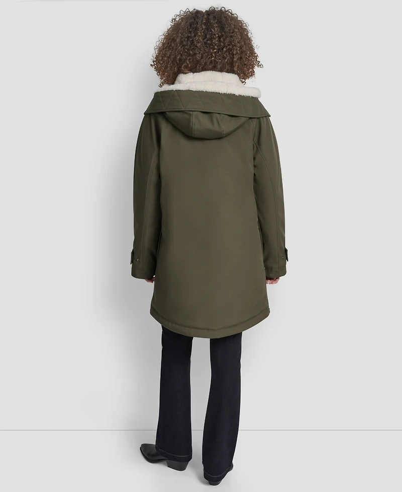 Dkny Women's Faux-Fur-Lined Hooded Softshell Coat