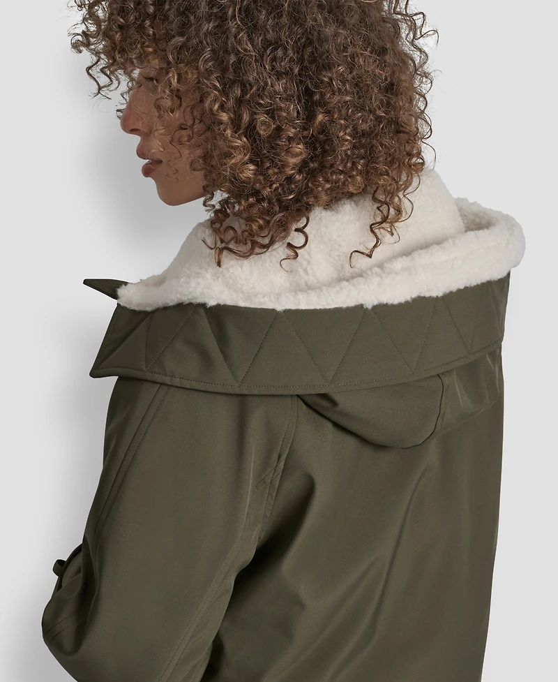 Dkny Women's Faux-Fur-Lined Hooded Softshell Coat