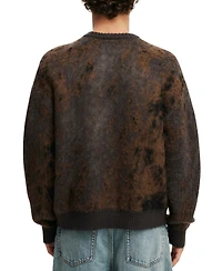 Cotton On Men's Box Fit Fuzzy Crew Knit Sweater