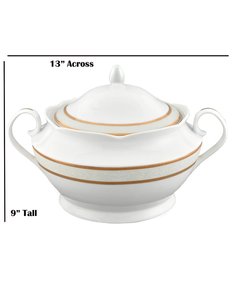 Lorren Home Trends Amelia Porcelain Tureen with Lid