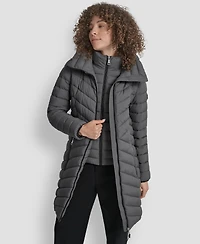 Dkny Women's Bibbed Packable Puffer Coat