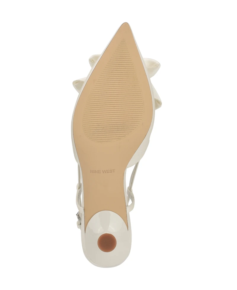 Nine West Women's Raska Bridal Pointy Toe Slingback Dress Pumps