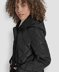Dkny Women's Corduroy-Collar Quilted Anorak Coat
