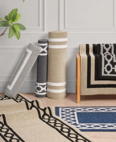 Jean Pierre New York Double Line Border Tufted Runner Rug