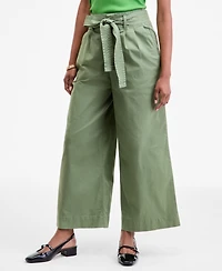 On 34th Women's High-Rise Belted Cropped Wide-Leg Pants, Macy's Exclusive