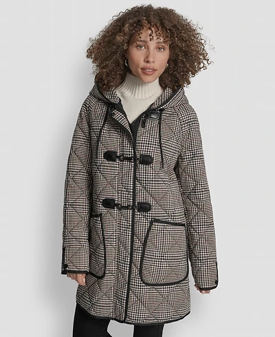 Dkny Women's Hooded Toggle Quilted Coat