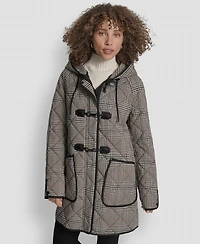 Dkny Women's Hooded Toggle Quilted Coat