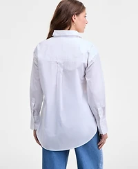 On 34th Women's Cotton Poplin Relaxed Shirt, Macy's Exclusive