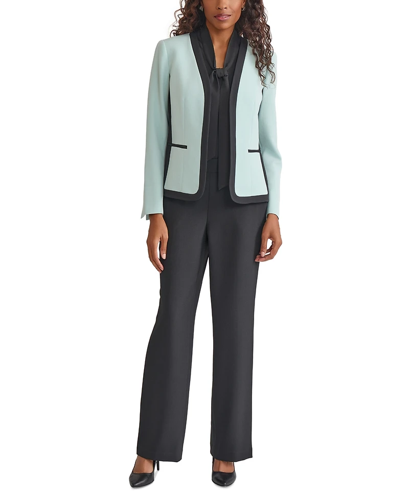 Kasper Women's Contrast-Trim Open-Front Blazer