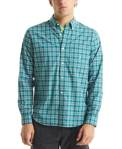 Nautica Men's Long Sleeve Plaid Button-Down Shirt