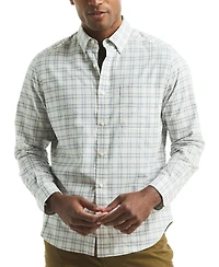 Nautica Men's Long Sleeve Plaid Button-Down Shirt