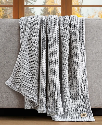 Ugg Luna Cotton Waffled Knit Throw Blanket, 50" x 70"